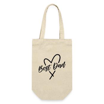 Best Dad Heart - Gift Bag for Bottles - nature - Front