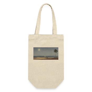 Palmiers et herbe la nuit avec la lune - Art Design - Sac à bouteille - nature - Devant