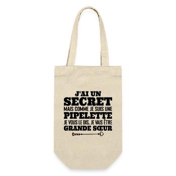 J'ai Un Secret Je Suis Une Pipelette Grande Soeur - Sac à bouteille - nature - Devant