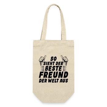 So Sieht Der Beste Freund Der Welt Aus - Geschenkbeutel für Flaschen - Natur - Vorne