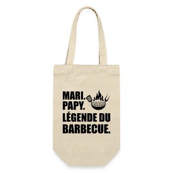 Mari Papy Légende du Barbecue Cadeau Grand Père - Sac à bouteille - nature - Devant
