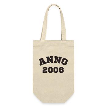 Anno 2008 Geburtstag Geburtsjahr - Geschenkbeutel für Flaschen - Natur - Vorne