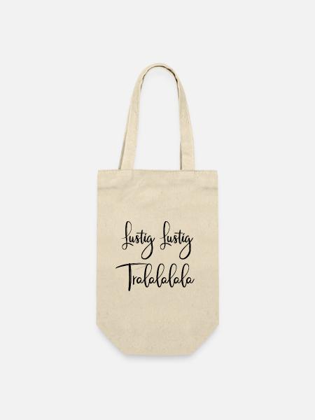 Lustig Lustig Tralalalala - Geschenkbeutel für Flaschen - Natur