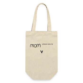 Du bist wow - mom - Geschenkbeutel für Flaschen - Natur - Vorne