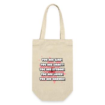 List of Positive Affirmations PinkFlower Women - Gift Bag for Bottles - nature - Front
