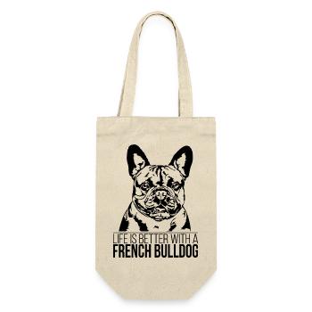 La vie de bouledogue français est meilleure Dog Dog Wilsigns - Sac à bouteille - nature - Devant