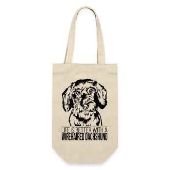 Wirehaired Dachshund life is better Dogs Wilsigns - Gift Bag for Bottles - nature - Front