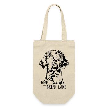 Loved by a Great Dane Dog Saying Dog Wilsigns - Gift Bag for Bottles - nature - Front