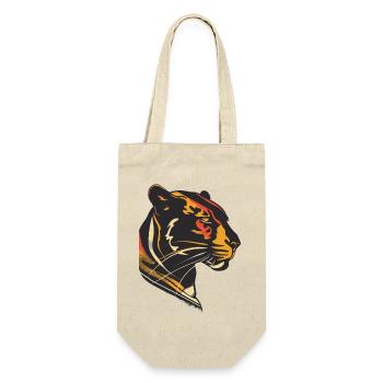 Elegante Panther Silhouette Design - Geschenkbeutel für Flaschen - Natur - Vorne