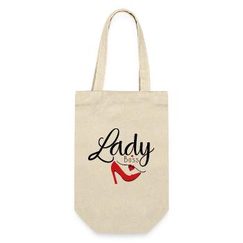 Lady Boss Slogan Design. - Geschenkbeutel für Flaschen - Natur - Vorne