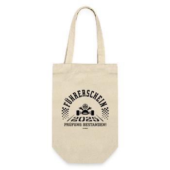 Führerschein 2025 – Fahrprüfung Bestanden! (Black) - Geschenkbeutel für Flaschen - Natur - Vorne