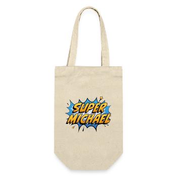 Super Michael - Geschenkbeutel für Flaschen - Natur - Vorne