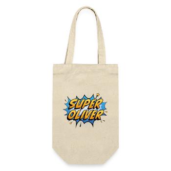Super Oliver - Geschenkbeutel für Flaschen - Natur - Vorne
