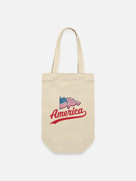 Amerika Flagge - Geschenkbeutel für Flaschen - Natur