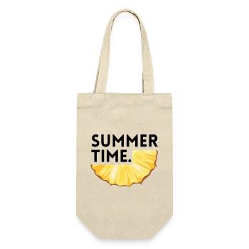 Sommerzeit - Ananas - Geschenkbeutel für Flaschen - Natur - Vorne
