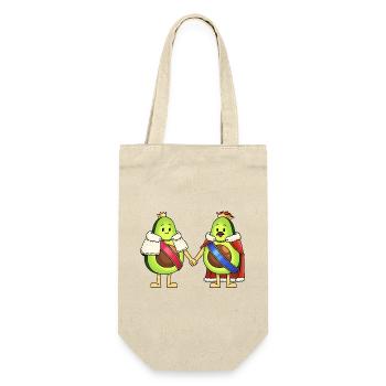 Avocado King&Queen - Geschenkbeutel für Flaschen - Natur - Vorne