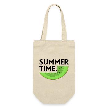 Sommerzeit - Kiwi - Geschenkbeutel für Flaschen - Natur - Vorne