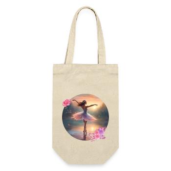 Tanzende Ballerina auf dem See 1 - Geschenkbeutel für Flaschen - Natur - Vorne