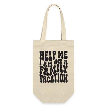 Hilfe, Ich Bin Im Familienurlaub - Geschenkbeutel für Flaschen - Natur - Vorne
