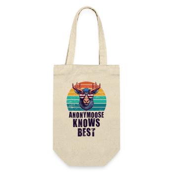 Anonymoose Knows Best Cool Elch - Geschenkbeutel für Flaschen - Natur - Vorne
