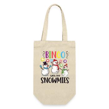 Bingo With My Snowmies Funny Snowman - Gift Bag for Bottles - nature - Front