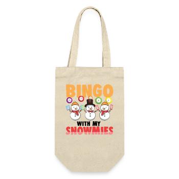 Bingo With My Snowmies Funny Snowman - Gift Bag for Bottles - nature - Front