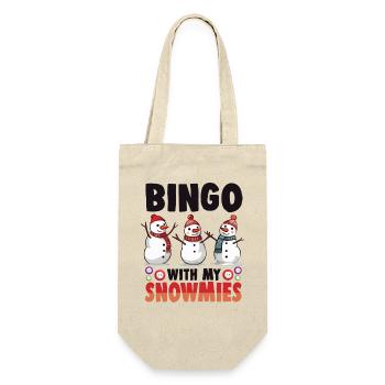 Bingo With My Snowmies Funny Snowman - Gift Bag for Bottles - nature - Front