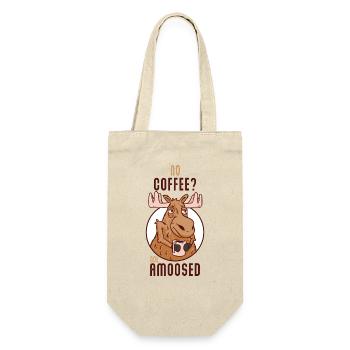 No Coffee Not Amoosed Elch - Geschenkbeutel für Flaschen - Natur - Vorne