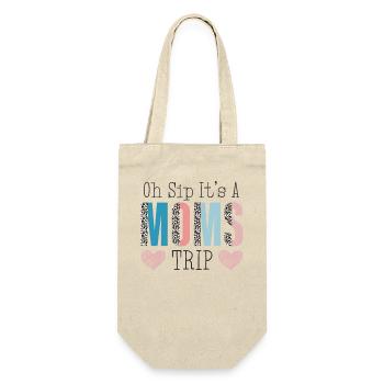 Moms Weekend Oh Sip It's A Moms Trip - Geschenkbeutel für Flaschen - Natur - Vorne