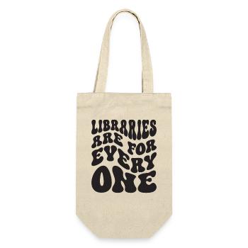 Bibliotheken Sind Für Alle Da Buchliebhaber - Geschenkbeutel für Flaschen - Natur - Vorne