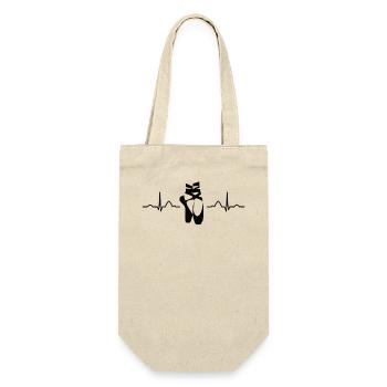 Ballett Tänzer Herzschlag Ekg Ballerina - Geschenkbeutel für Flaschen - Natur - Vorne