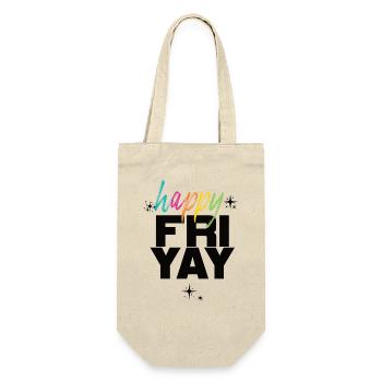 Glücklich Fri Yay Lehrer Wochenende Lustig Meme - Geschenkbeutel für Flaschen - Natur - Vorne