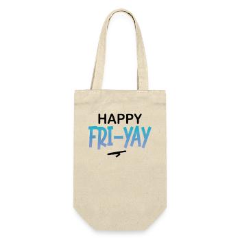 Glücklich Fri Yay Lehrer Wochenende Lustig Meme - Geschenkbeutel für Flaschen - Natur - Vorne