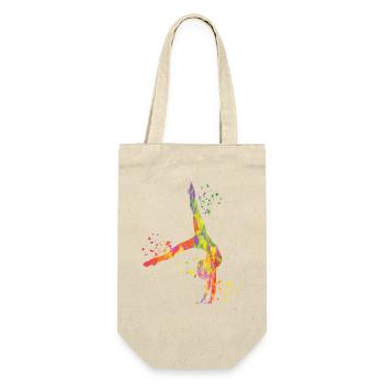 Gymnast With Clubs Rhythmic Gymnastics - Gift Bag for Bottles - nature - Front
