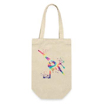 Gymnast With Clubs Rhythmic Gymnastics - Gift Bag for Bottles - nature - Front