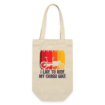 I like to ride my Cargo-bike Cargobike - Gift Bag for Bottles - nature - Front