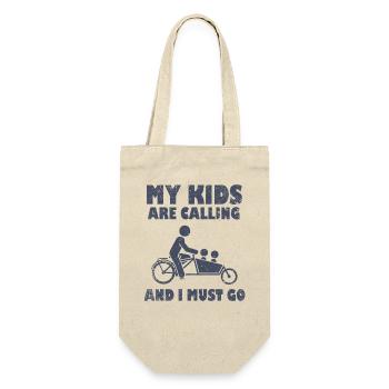 My kids call Cargo Cargobike - Gift Bag for Bottles - nature - Front