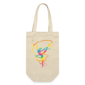 Gymnast With Band Rhythmic Gymnastics - Gift Bag for Bottles - nature - Front