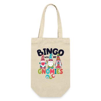 Bingo Mit Meinen Gnomies Lustiges Bingo - Geschenkbeutel für Flaschen - Natur - Vorne