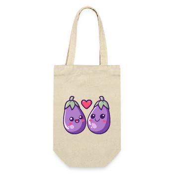 Eggplant Couple Love Heart Funny - Gift Bag for Bottles - nature - Front