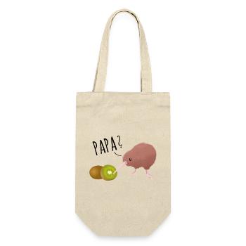 Kiwi Papa - Bist du's? - Geschenkbeutel für Flaschen - Natur - Vorne