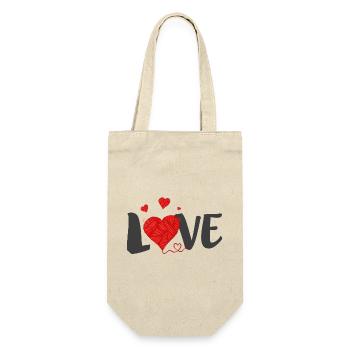 LOVE - Geschenkbeutel für Flaschen - Natur - Vorne