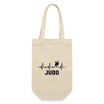 Judo Herzschlag Kampfsport Judoka - Geschenkbeutel für Flaschen - Natur - Vorne