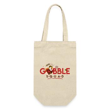 Gobble Squad, Thanksgiving, Lustiger Truthahn. - Geschenkbeutel für Flaschen - Natur - Vorne
