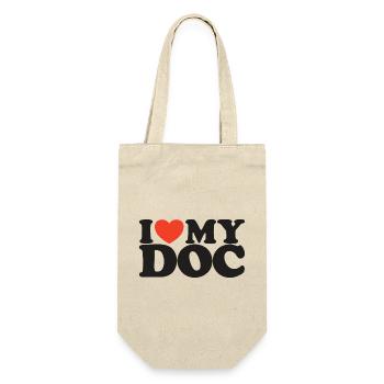 I love My doc Herz Shirt - Geschenkbeutel für Flaschen - Natur - Vorne