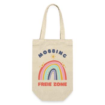 Mobbing-freie Zone - Geschenkbeutel für Flaschen - Natur - Vorne