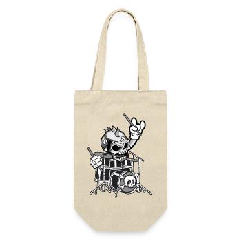 Schlagzeuger Drum Drummer Musik - Geschenkbeutel für Flaschen - Natur - Vorne