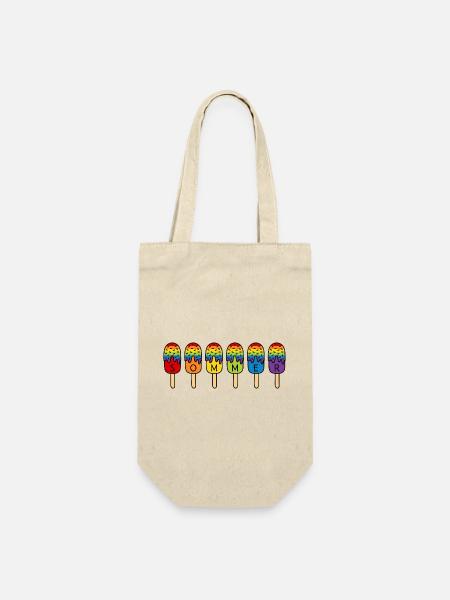 Eis essen - Regenbogen - bunt - Sommer - Eis - Geschenkbeutel für Flaschen - Natur