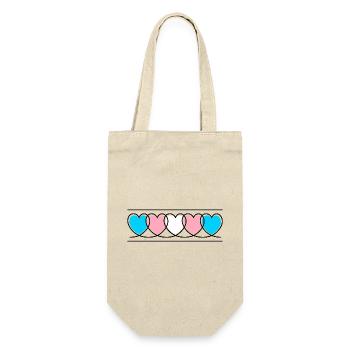 Trans Herzen transsexuell trans* Herz Transgender - Geschenkbeutel für Flaschen - Natur - Vorne