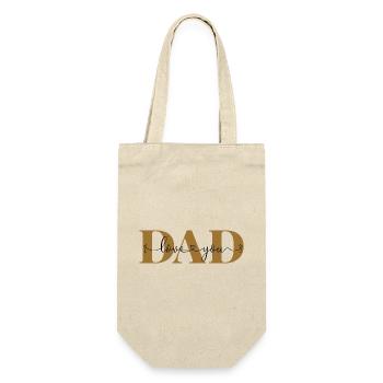 Love you DAD Declaration of Love Father Daddy Dad - Gift Bag for Bottles - nature - Front